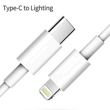 Essential Travel Charger Set for Daily Mobile Use - white Type-C to Lightning 8-pin charging cable with 20W PD compact charger for travel