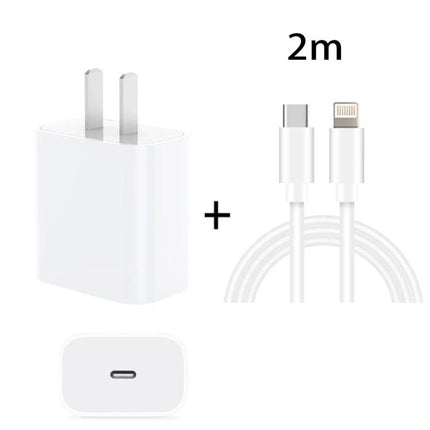 Essential Travel Charger Set for Daily Mobile Use - 20W PD wall charger and 2m 8‑pin cable, compact portable charging kit