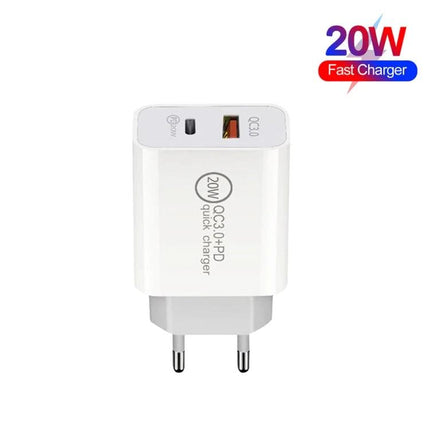 Versatile Travel Charger for Daily Device Needs On the Go - compact 20W dual-port fast charger for smartphone and tablet commuting use