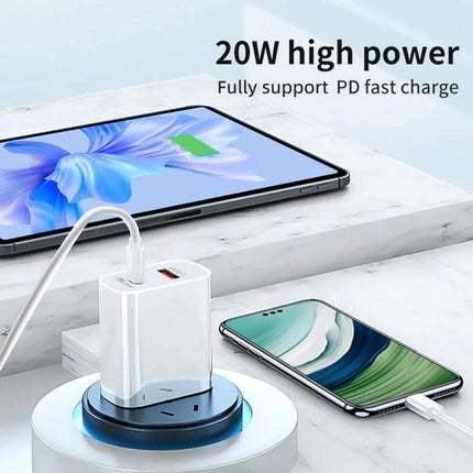 Essential Travel Charger for Everyday Mobile Devices charging phone and tablet with 20W PD fast charge, compact USB-C travel adapter