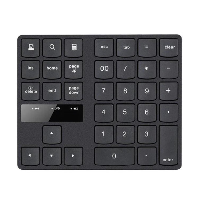 Wireless Numeric Keypad for Efficient Laptop Data Entry - slim black 35-key wireless numeric keypad for faster spreadsheet and accounting input
