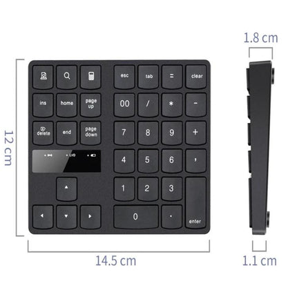 Wireless Numeric Keypad for Efficient Laptop Data Entry - compact 35-key black wireless numeric keypad for faster spreadsheet and accounting input