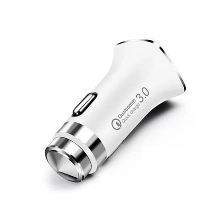 LZ-328 Safety Hammer Car Charger For Everyday Car Use - white Qualcomm 3.0 USB car charger with emergency hammer head