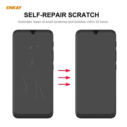 ENKAY Hat-Prince Full Coverage Screen Protector For Smartphones Provides Everyday Protection From Scuffs And Smudges showing self-repair scratch demo on smartphone screens