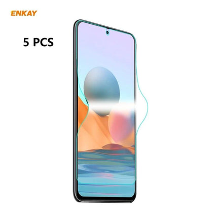 ENKAY Durable Screen Protector For Motorola And Xiaomi Phones - 5pcs clear TPU protector showing edge fit on smartphone screen