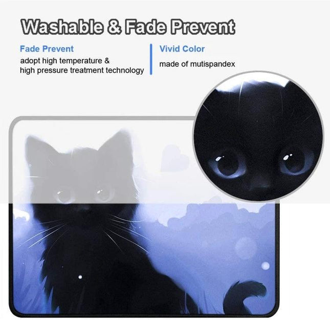 Cat Pattern Anti-Skid Mouse Pad for Gaming and Daily Use - washable fade‑prevent cat design mouse pad for precise gaming and office use