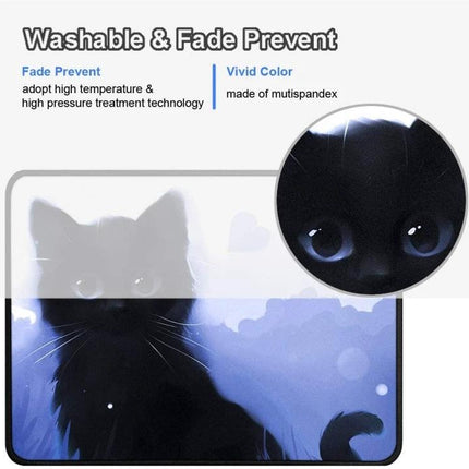 Cat Pattern Anti-Skid Mouse Pad for Gaming and Daily Use with washable fade-prevent cat design and non-slip backing