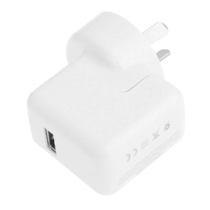 Keep Your Devices Charged on Trips with AU Plug Charger white USB wall adapter with AU prongs for smartphones and tablets