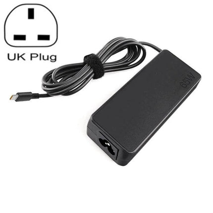 Universal Power Adapter for Lenovo ThinkPad Laptops with Type-C Port – 65W black charger with UK plug and USB-C cable for travel and remote work