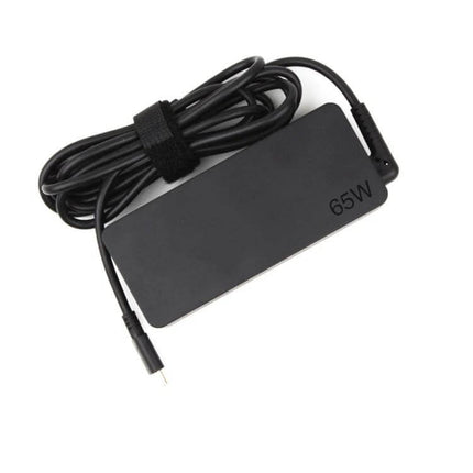 Universal Power Adapter for Lenovo ThinkPad Laptops with Type-C Port - 65W black travel charger with USB-C cable and universal 100-240V input