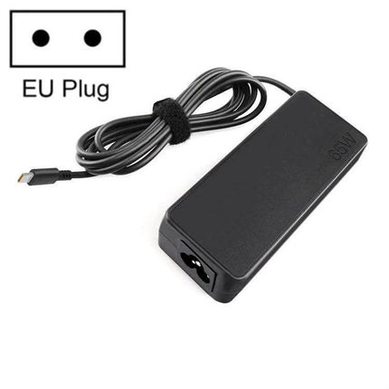 Universal Power Adapter for Lenovo ThinkPad Laptops with Type-C Port – 65W black EU plug charger with USB-C cable and travel-ready AC 100-240V input