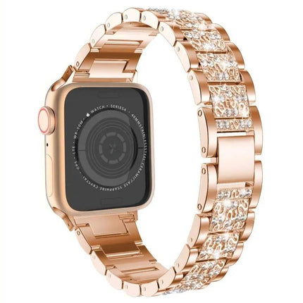 Stainless Steel Rhinestone Apple Watch Bands 38-45mm 3-Pack