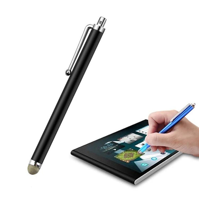 Universal Silver Fiber Tip Stylus for Touch Screens and Tablets - black stylus with silver fiber tip for precise tablet and smartphone input