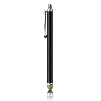 Universal Silver Fiber Tip Stylus for Touch Screens and Tablets - slim black stylus with silver fiber cloth tip for precise touchscreen input