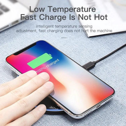 Sleek Mirror Wireless Charger for Daily Home Phone Use on nightstand charging phone 100% charged with mirror design