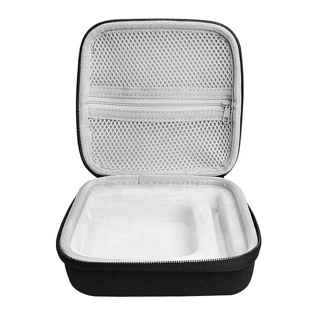 Portable EVA Protective Travel Case for Apple TV 4K open black hard shell with mesh pocket and molded interior