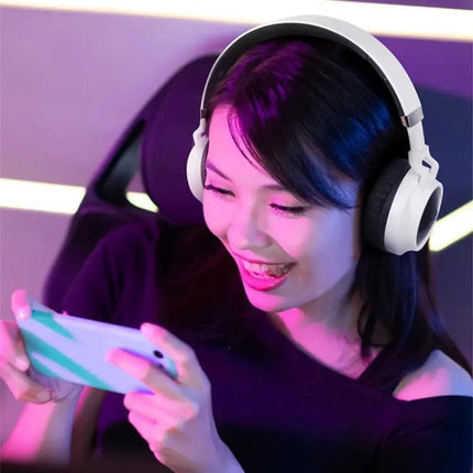 Colorful LED Bluetooth 5.0 Headphones Foldable Wireless HiFi Stereo Headset with Mic, Support TF Card / 3.5mm AUX | Syndmart
