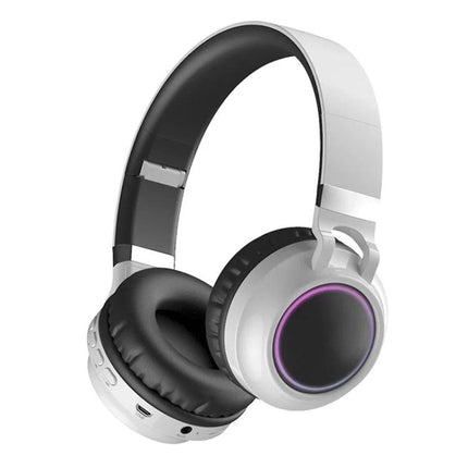 Foldable Over Ear Bluetooth Headphones For Commuting with RGB lighting, mic, TF card, AUX and Bluetooth 5.0 wireless
