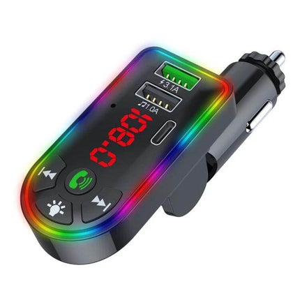 Bluetooth Car MP3 Player For In Car Music And Handsfree Calling - compact FM transmitter with dual USB, LED display and hands-free call button