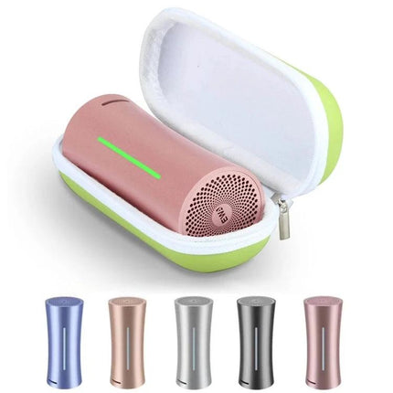 EWA Compact Bluetooth Speaker For Outdoor And Home Use in rose gold with protective zip case, portable IPX6, 6000mAh battery