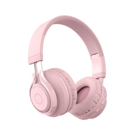 Kids Bluetooth Headset With LED Lights And Microphone For Classes - pink wireless kids headphones with mic