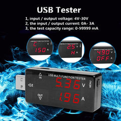 Digital USB Current and Voltage Tester for Mobile Devices - KWS-A16 Charge Meter with Timing Protection