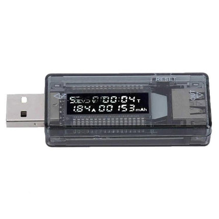 KWS USB Multimeter for Monitoring Voltage and Current During Charging compact USB tester with clear LCD showing voltage current and mAh