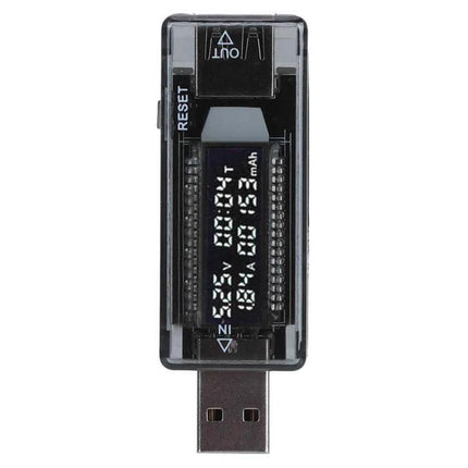KWS USB Multimeter for Monitoring Voltage and Current During Charging, clear LCD showing voltage and mAh readings