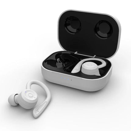 Wireless Sports Earbuds Adjustable Ear Hooks For Running white T20 TWS with charging case, Bluetooth 5.0, IPX6 sweat-resistant design