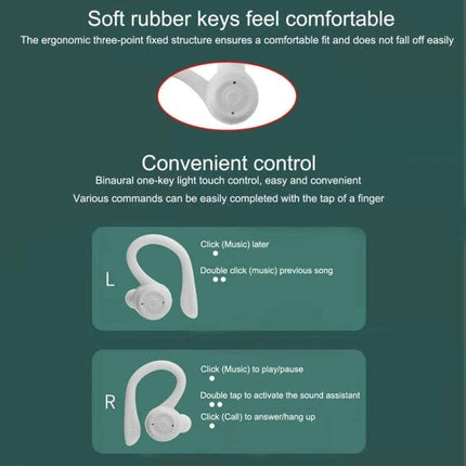 Wireless Sports Earbuds Adjustable Ear Hooks For Running with adjustable ear hooks soft silicone tips and one-key controls