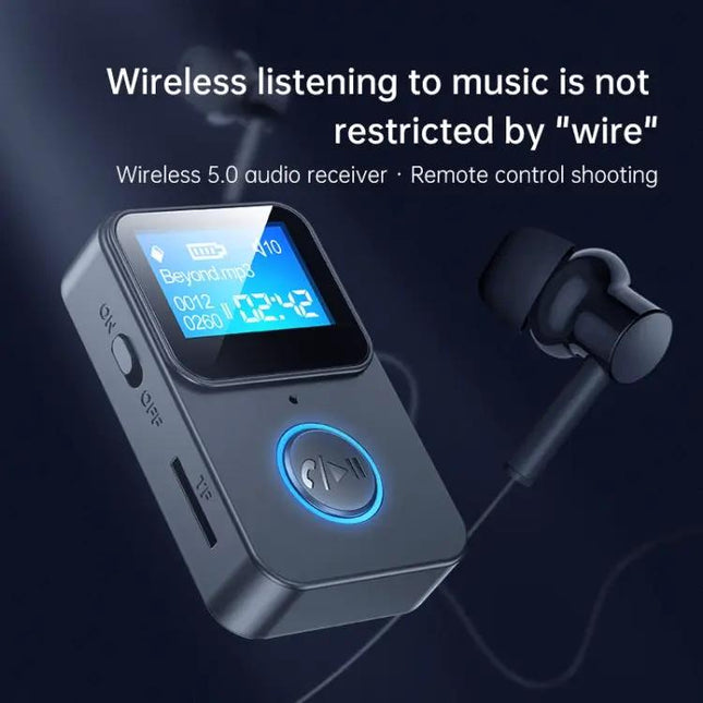 Bluetooth 5.0 Transmitter Receiver MP3 Player LCD Remote | Syndmart
