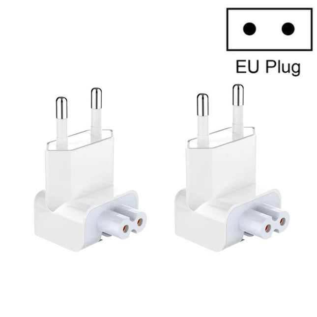 EU Plug Power Adapter for iPad and MacBook Charging Needs - white dual-pack EU plug adapter for Apple chargers