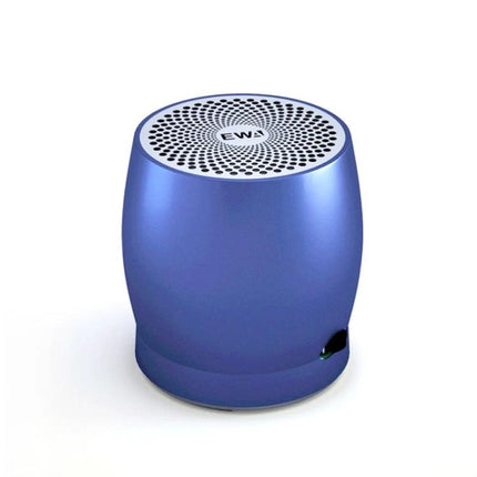 EWA Portable Bluetooth Speaker For Indoor And Outdoor Use compact blue CNC metal body waterproof TF USB TWS pairing