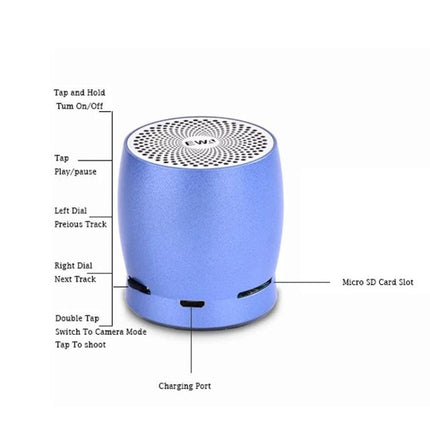 EWA Portable Bluetooth Speaker For Indoor And Outdoor Use compact blue metal CNC speaker with ports and controls
