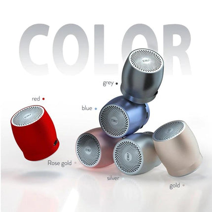 EWA Portable Bluetooth Speaker For Indoor And Outdoor Use compact metal waterproof speaker in red blue grey silver gold