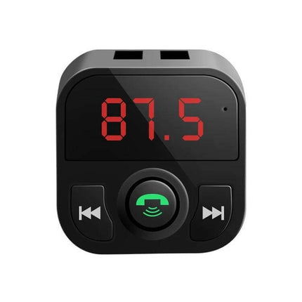 Handsfree Car Kit Bluetooth FM Transmitter For In Car Calls - black FM transmitter display 87.5 with call button and control keys