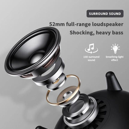 Night Light Speaker With Soothing Breathing Light For Bed showing exploded 52mm full-range loudspeaker and breathing light