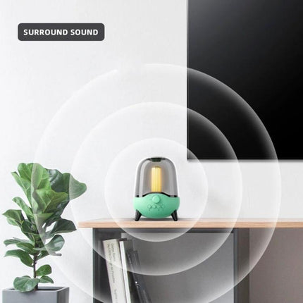 Night Light Speaker With Soothing Breathing Light For Bed small green bedside Bluetooth lamp with soft 360° light and speakers