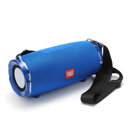 TG Portable Bluetooth Speaker With FM Radio For Commute compact blue portable speaker with strap, Bluetooth 5.0, TF/USB, FM radio