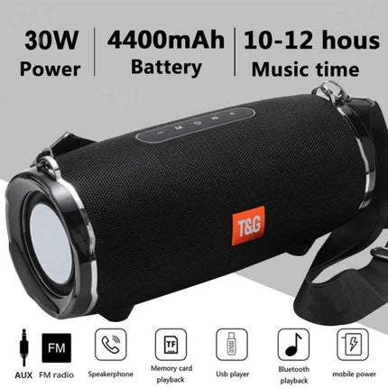 TG Portable Bluetooth Speaker With FM Radio For Commute compact 30W 4400mAh speaker 10-12h playtime for travel