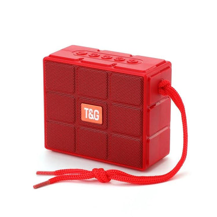 T And G Portable Speaker With LED Light For Outdoor Gatherings compact red Bluetooth speaker with strap and LED