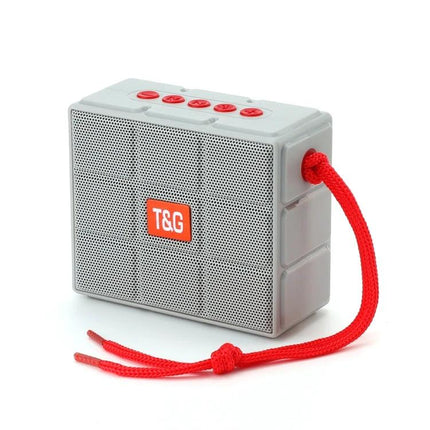 T And G Portable Speaker With LED Light For Outdoor Gatherings compact Bluetooth speaker with red strap