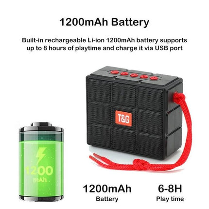 T And G Portable Speaker With LED Light For Outdoor Gatherings compact Bluetooth speaker 1200mAh battery