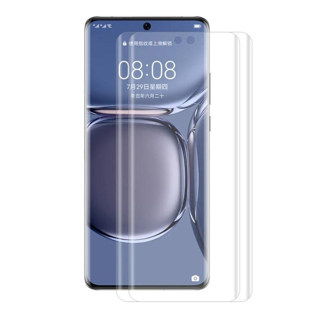 ENKAY Full Coverage Screen Protector For Huawei P50 Pro clear PET full-coverage screen protector showing edge-to-edge fit and high transparency