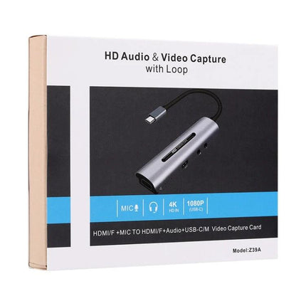 USB HDMI Video Capture Card for Live Streaming and Recording - compact USB-C capture device for HD gameplay, webinars, and live streaming