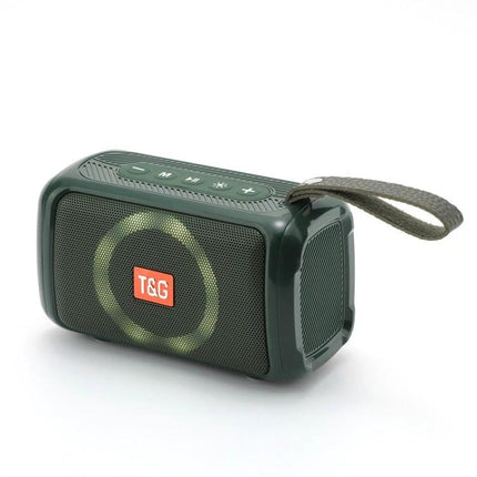 TG Portable Bluetooth Speaker Splash Resistant For Outdoor And Home compact green IPX5 Bluetooth 5.0 TF USB AUX FM