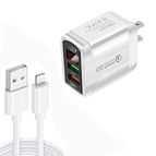 US Plug +  8 Pin Cable / White