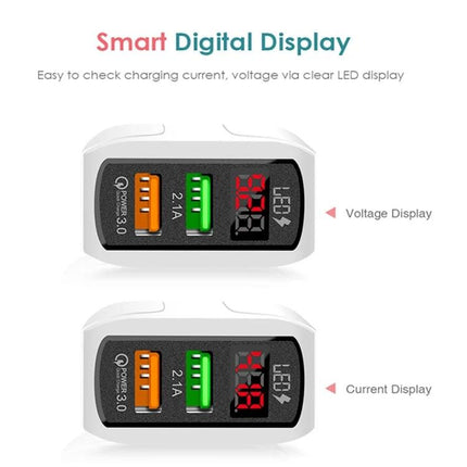 Reliable USB Charger for Everyday Device Use at Home and Travel with smart LED display showing voltage and current indicators