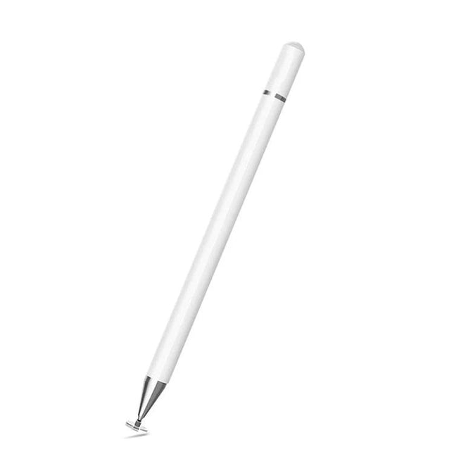 Precision Magnetic Stylus Pen for Everyday Touch Screen Writing - white stylus with magnetic cap and precise disc tip for note-taking and drawing