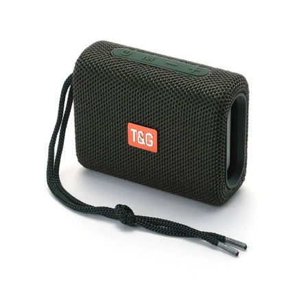 T G Compact Bluetooth Speaker For Outdoor Walks Picnics And Hikes compact green portable speaker with strap, Bluetooth 5.0, water resistant